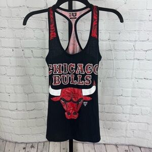 Chicago Bulls Logo Racerback Tank Top Floral Rose Print Official NBA Size XS